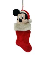 Disney Mickey Mouse Christmas STOCKING 20&quot; Plush 3-D Red White Santa Hat... - £19.42 GBP