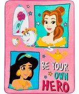 Disney Princess Be Your Own Hero Throw Blanket Measures 46 x 60 Inches - £12.62 GBP