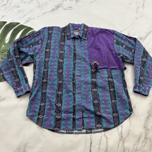 Wind Roper Womens Vintage Western Shirt Size M Purple Blue Tassel 90s Boxy - £22.56 GBP