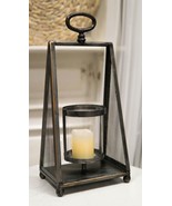 Rustic Western Farmhouse Galvanized Metal Pillar Candleholder Trapezium ... - $65.84 CAD