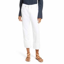 Frame Le Oversized Cuffed Jeans in Blanc 31 - £55.28 GBP