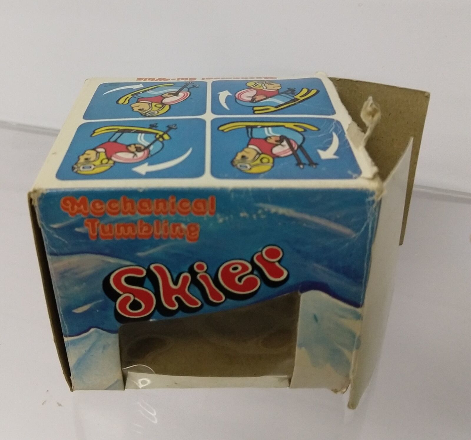 Vintage Mechanical Tumbling Skier 3" with box.  Borgfeldt Co. NY 1960's - $85.00