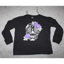 Womens Skull Shirt Long Sleeve T-shirt Size Small Tee Gothic Cloths Skul... - £19.74 GBP
