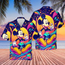 Disney Cartoon Themed Retro Beach Mickey Mouse Colorful Aloha HAWAIIAN S... - £8.20 GBP+