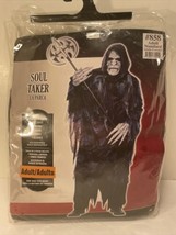Soul Taker Grim Reaper Ghoul Death Black Fancy Dress Up Halloween Adult ... - $34.64