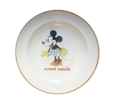 Vintage Disney MINNIE MOUSE Plate 1930s Pie Eyed Patriot China Made USA ... - £18.26 GBP