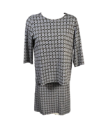 J. Jill Womens Wearever Collection Skirt Set Gray Black Geometric Petite... - £56.44 GBP