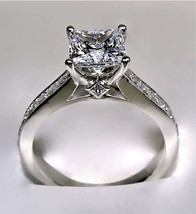 2Ct Princess Cut Diamond Pretty Engagement Wedding Ring Set 14K White Gold Over - £125.58 GBP