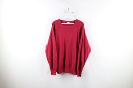 Vintage 70s Streetwear Womens XL Distressed Blank Crewneck Sweatshirt Pink USA - £34.75 GBP
