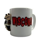 Wisconsin Coffee Cup Mug with 3d Cow Novelty - $12.19