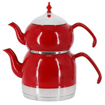 Korkmaz Rena 1.1 Liter Tea Pot and 2.4 Liter Kettle Set in Red - £105.10 GBP