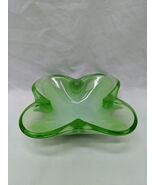 Vintage MCM Mint And Emerald Green Glass Dish Serving Tray Bowl 5 3/4&quot; X... - €14,88 EUR