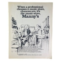 Manny’s NYC Vintage 70s Print Advertisement Guitar Music Store New York - £14.87 GBP