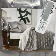 Hotel Collection Glint King Quilted 3 Piece Coverlet Set Silver NOB - $120.00