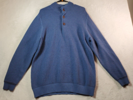 G.H. Bass &amp; Co. Sweater Mens Size XL Blue Knit 100% Cotton Long Sleeve Crew Neck - £20.69 GBP