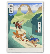 Sonic the Hedgehog Japanese Edo Style Giclee Poster Print Art 12x17 Mondo - £59.87 GBP
