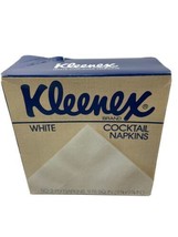 Kleenex Brand Cocktail Napkins 2 Ply Box of 20 White 4 x4 In  VTG - £7.35 GBP