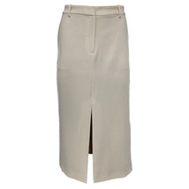 Theory Front Slit Midi Skirt In Triacetate Women Cream Size 12 - £87.40 GBP