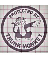 Protected By Trunk Monkey Die-Cut Vinyl Indoor Outdoor Car Truck Window ... - £4.04 GBP+