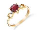 Galaxy Gold GG 18K Solid Yellow Gold Natural Ruby and Diamond Ring for W... - $660.32