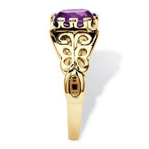 PalmBeach Jewelry Gold-Plated Silver Birthstone Ring-February-Amethyst - £31.31 GBP
