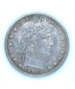 1907 50C Barber Half Dollar in AU Condition, Excellent Eye Appeal, Nice ... - $442.53 CAD