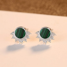 925 Silver Ring Ol Earrings Simple Malachite Earrings  - £13.62 GBP