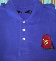 MASONIC SHRINER&#39;S FEZ Custom Embroidered Polo Shirt Mason SHRINER Shirt - $626.29 MXN+