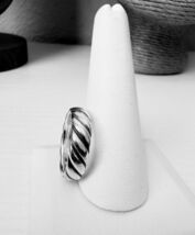 David Yurman 925 Sterling Silver Cable Sculpted Band Ring 6mm Size 8US - $395.98