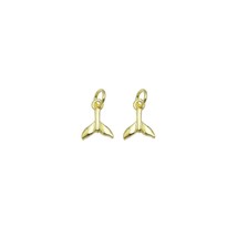 CZ Fish Tail Gold Charm, Sku#LK914 - $1.90