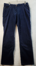 Boden Pants Womens Size 14 Navy Velvet Cotton Straight Leg Pockets Belt Loops - £13.22 GBP