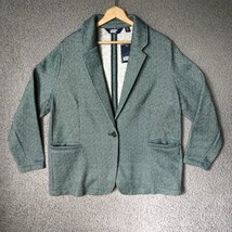 Lands End Blazer Womens 1X Kelly Green Cardigan Fleece Lined SweaterJacket NWT - £25.68 GBP