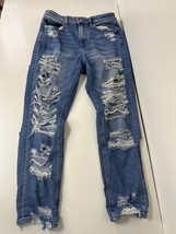 American Eagle Women’s Mom Jeans Size 8 Regular Straight Legged Distress... - £9.04 GBP