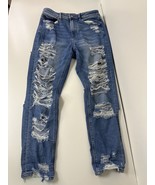 American Eagle Women’s Mom Jeans Size 8 Regular Straight Legged Distress... - £8.89 GBP