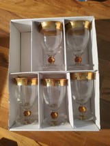 Liquore Wine Glasses 14K Gold Rim Italian Made In Italy Lot Of 5 - $40.19