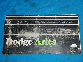 1981 81 DODGE ARIES OPERATING SERVICE MANUAL - $7.48