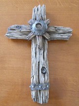 Faux Wood Look Decorative Cross Wall Decor 11.5&quot; x 8&quot; - £15.62 GBP