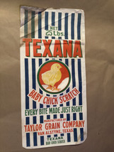 Baby Chick Scratch Cloth Feed Sack 25 lb Taylor Grain Co Texas Werthan Bag - £19.57 GBP