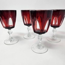 Red Gothic Arches Cavalier Wine Glasses Luminarc Cristal d’Arques Durand France - £23.86 GBP