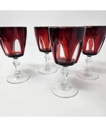 Red Gothic Arches Cavalier Wine Glasses Luminarc Cristal d’Arques Durand... - £23.66 GBP