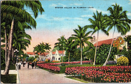 Winter Villa Palm Beach Florida  Vintage Postcard (A14) - £5.13 GBP