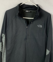 The North Face Jacket 1/4 Zip Pullover Sweater Gray Slim Fit Stretch Men’s Large - £30.09 GBP