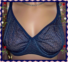 32DD Navy Ensign Nude Lined Mesh Body by Victorias Secret unLined DEMI UW Bra - £23.76 GBP