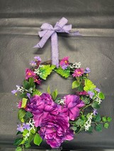 Farmhouse style Simple grapevine purple floral wreath - $28.49