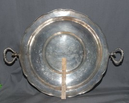 Big Heavy Antique Spanish Colonial Coin Silver .900 Fruit Or Bread Platter Tray - £628.46 GBP