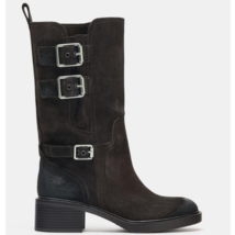 ZARA BNWT 2026. BROWN BUCKLED SPLIT SUEDE BIKER ANKLE BOOTS. 2156/610/700 - $163.92