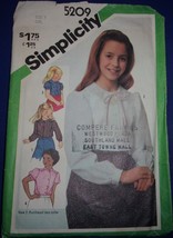 Simplicity Child’s &amp; Girl’s Blouse Size 7 #5209 - £2.36 GBP