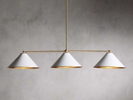 Modern Mid Century Arno 3 Arms Chandelier Pendent White Ceiling Light Fixture - £433.39 GBP