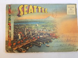Vintage Postcard Leporello Booklet Seattle Washington Stamped - £7.76 GBP