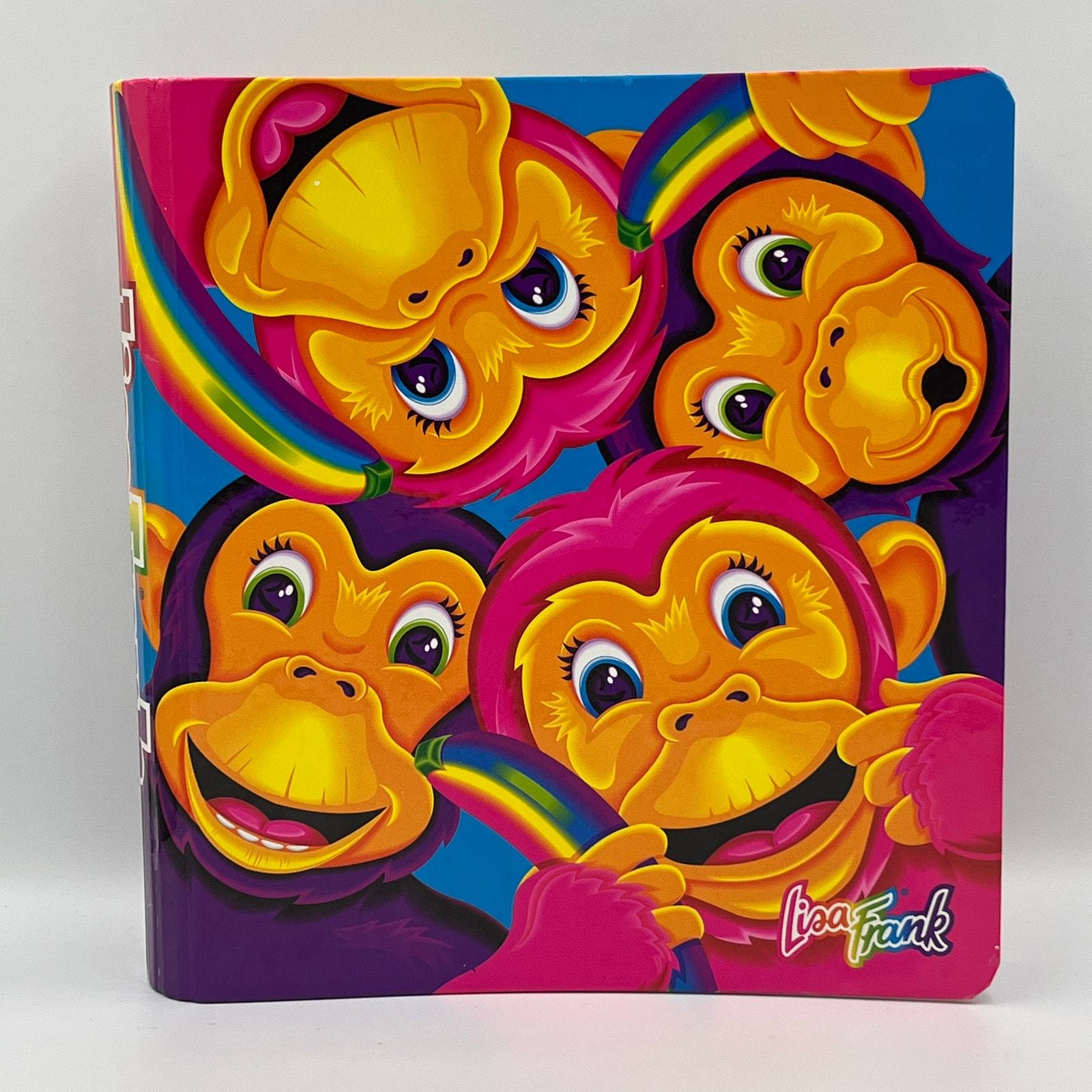 Vintage 1990s Lisa Frank Monkey&#39;s 1.5 Inch 3 Metal Ring Binder Coated Ha... - $59.99